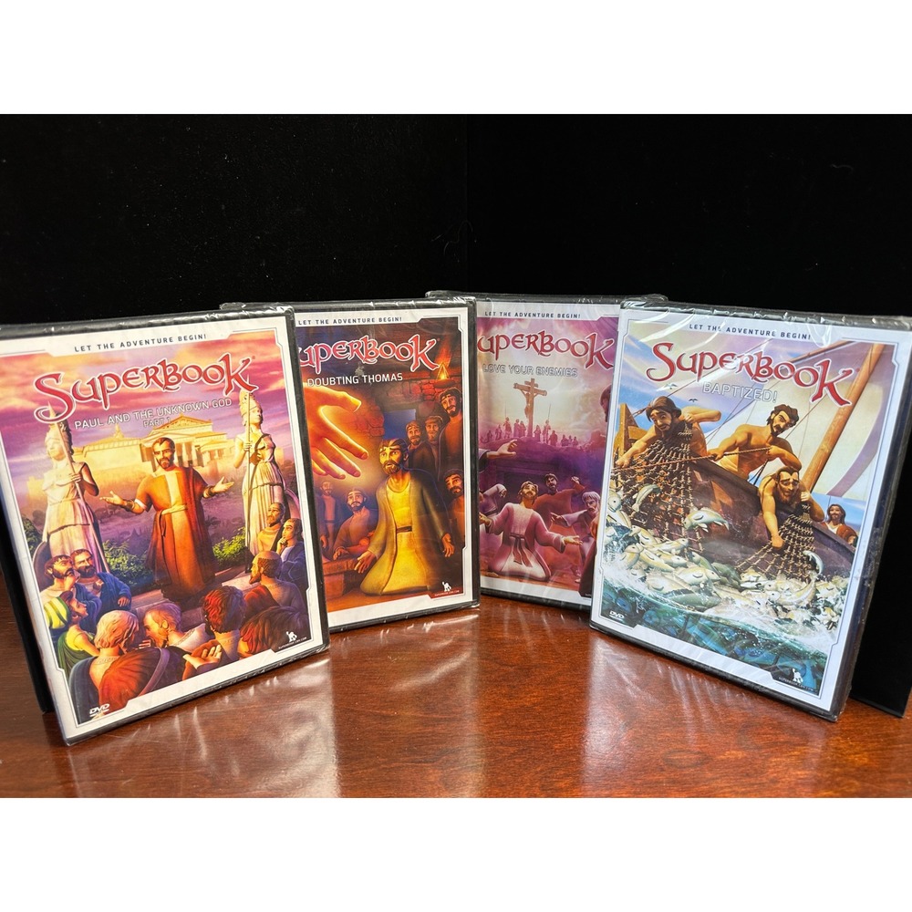 Superbook DVD Set Love Your Enemies Baptized Doubting Thomas CBN Kids New Sealed